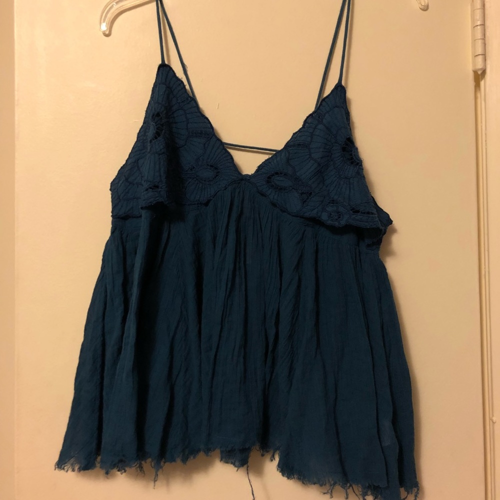 free people blue top